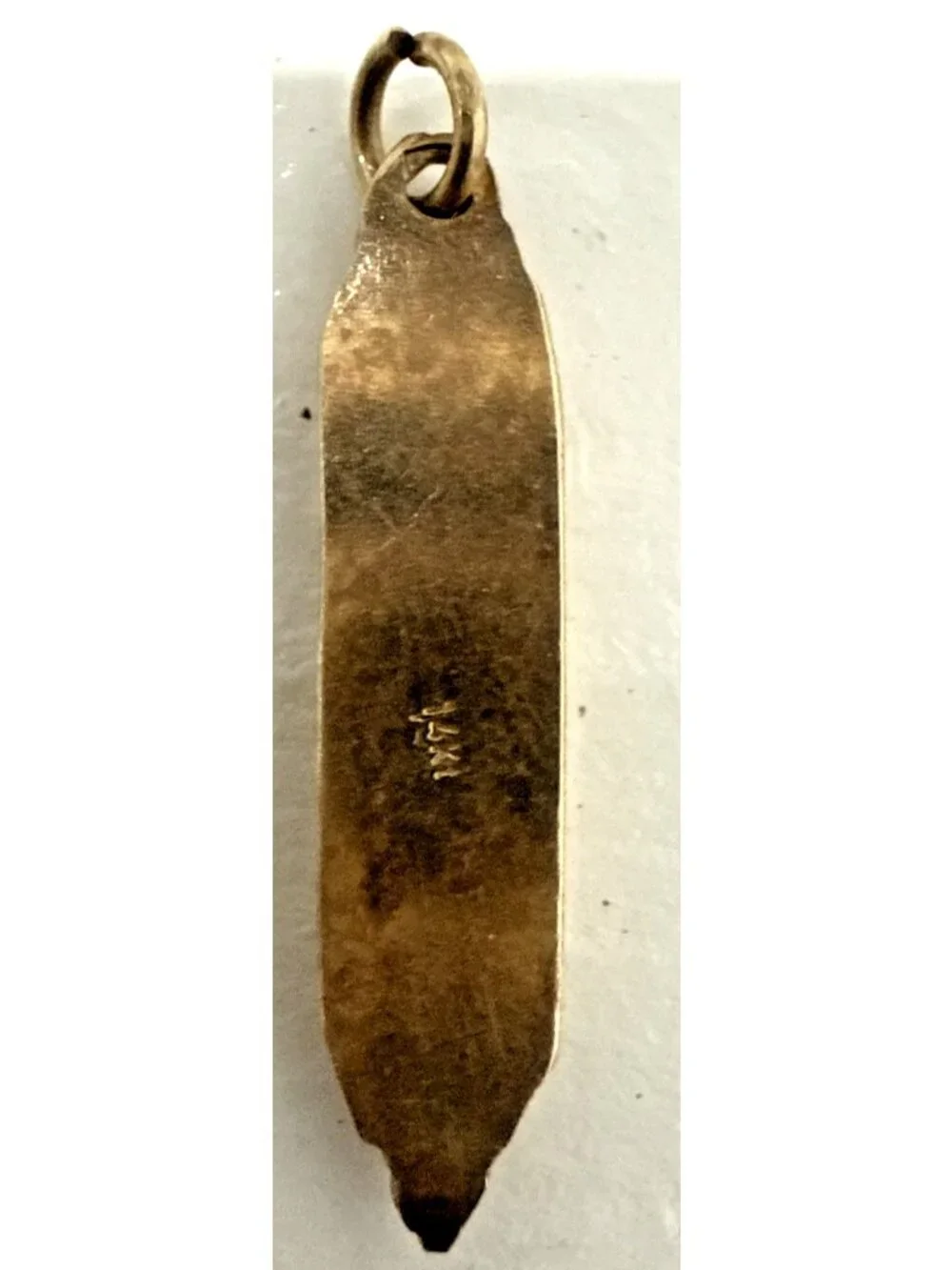 14K Yellow Gold Intricate Filigree Jewish Mezuzah Shaddai Scroll Charm Pendant